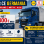 Șofer Categoria CE Germania – Lidl, Kaufland, Netto, Aldi | Salariu 3.000 – 3.400 € NET | Contract Direct